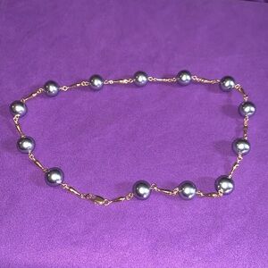 Vintage short gold Pearl Chocker necklace